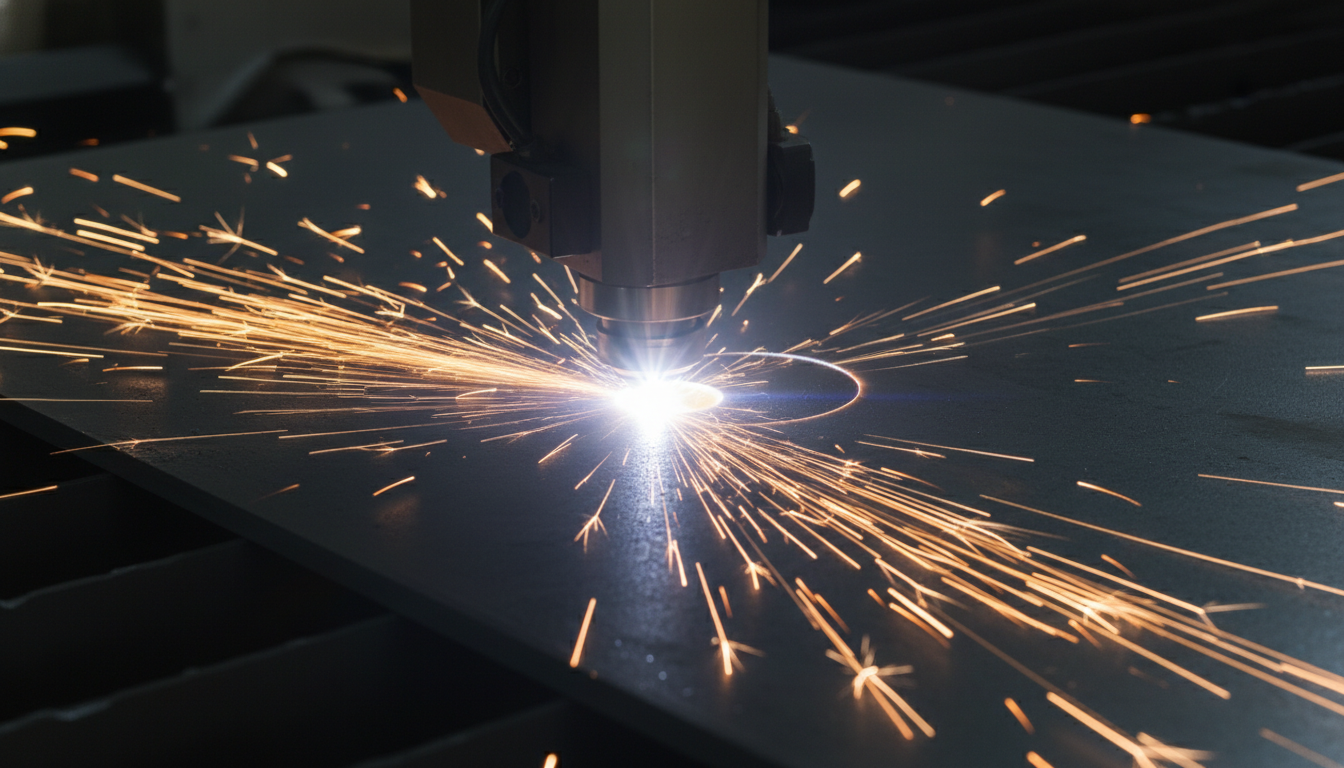Laser cutting in action