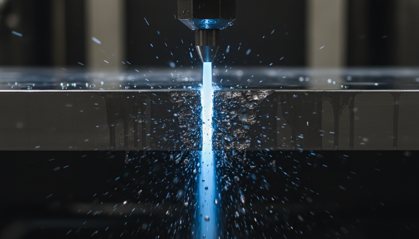 Waterjet cutting in action